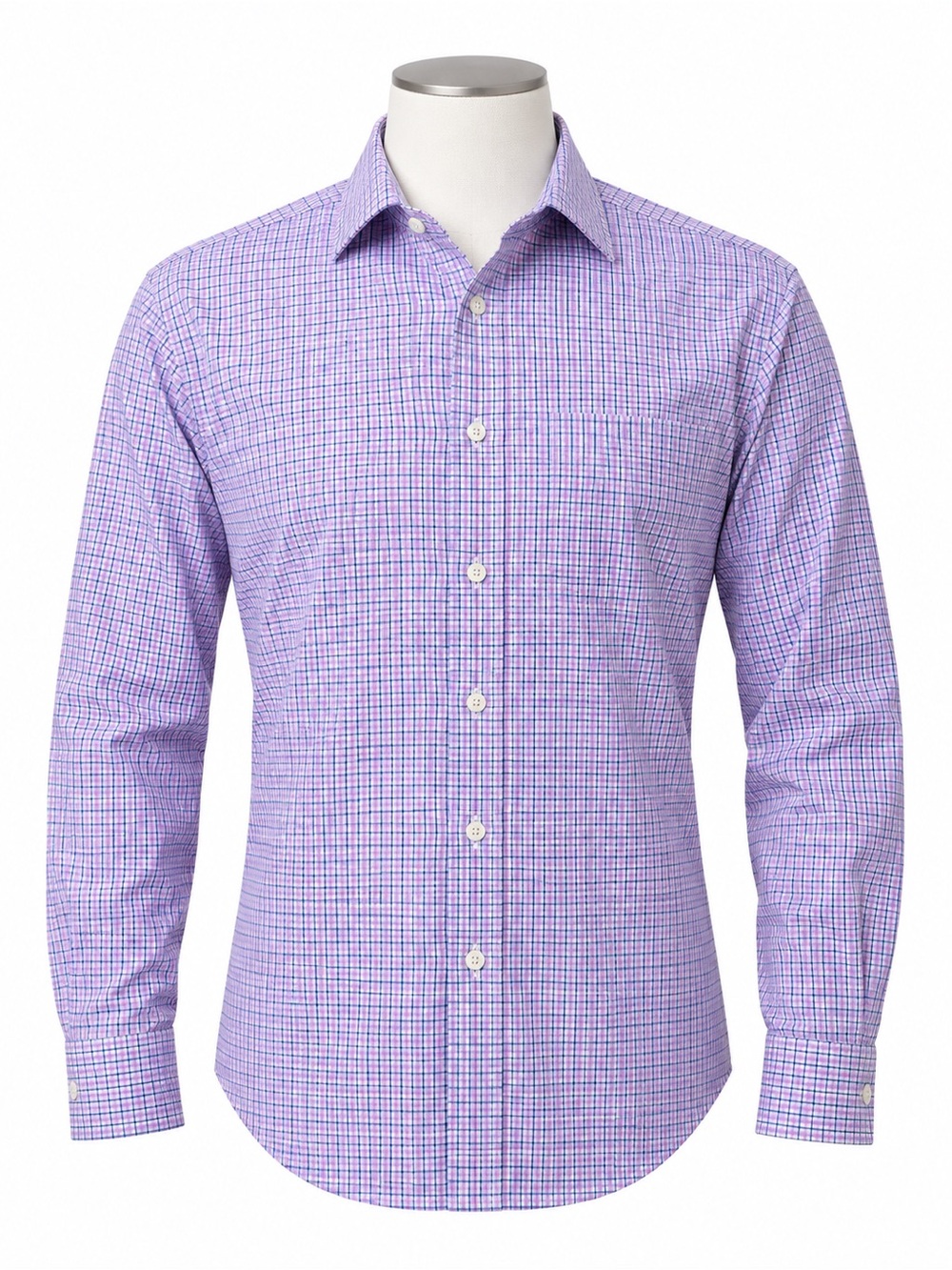 Peter Millar Button Down Shirt Men’s 16 Long Pink/Red Blue Check 100% Cotton